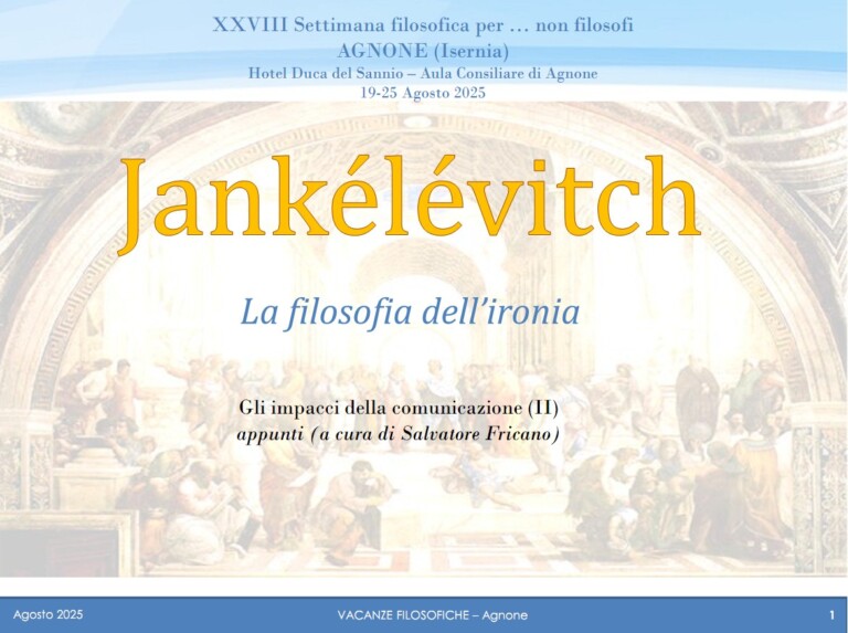 S. Fricano: Jankelevitch, la filosofia dell’ironia